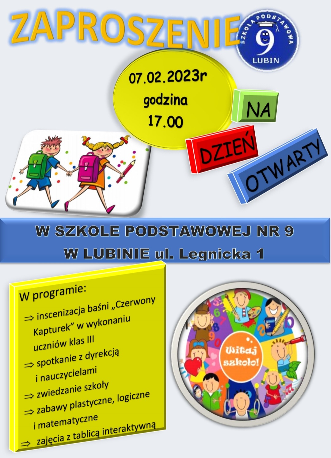 Szkoła Podstawowa Nr 9 w Lubinie » DNI OTWARTE W SP9